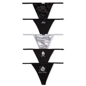 Victoria's Secret Stretch Cotton V-String Panties Pack of 5 New Years Large NEW